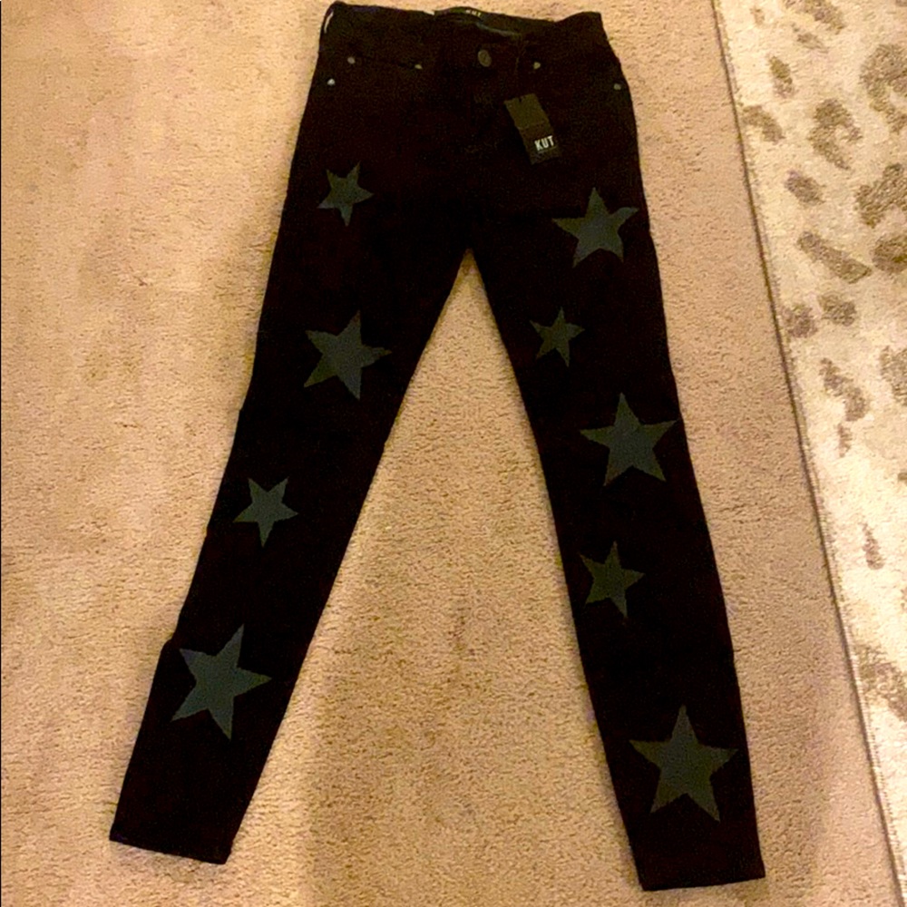 KUT MIA Toothpick Skinny Star Black Jeans